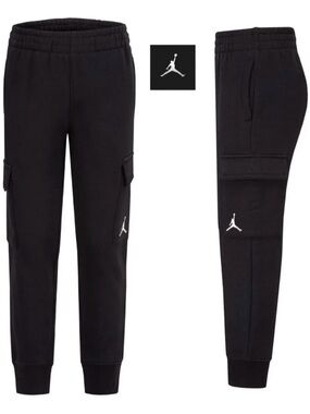 Boys Nike Jordan black tapered cargo sweatpants size XL ages 13-15